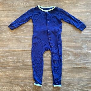 Kickee Pants Blue and teal coverall with snaps - 18-24MO